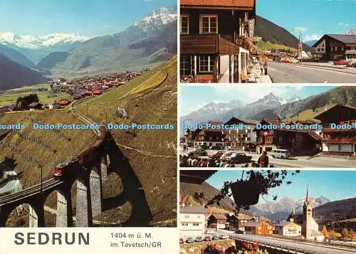 D057327 Sedrun. 1404 m. u. M. im Tavetsch. GR. Foto Gross. Multi View. 1985