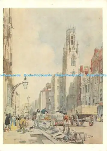 D053863 St. Dunstan und Fleet Street. Farblithographie von Thomas Shotter Boys. T