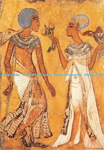 D055960 Tut Ankh Amun mit seiner Frau. Lehnert und Landrock. Lambelet. El Bahnassa