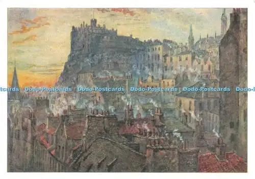 D058233 Blick auf das Schloss von der Brücke Georg IV. Edinburgh. Mrs. J. Stewart Smi