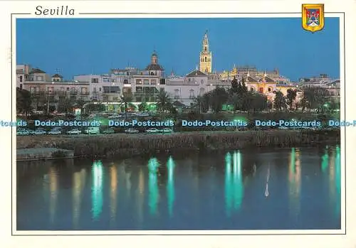 D058283 Sevilla. Fluss Guadalquivir und Giralda. L. Dominguez. Fisa. Escudo De O