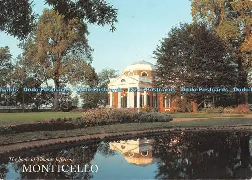 D058832 Das Haus von Thomas Jefferson. Westfront mit Fischteich. Monticello. Rec