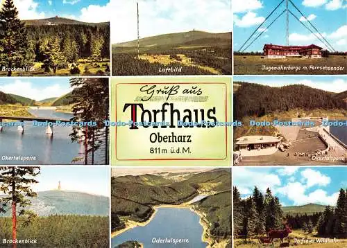 D059170 Gruss aus Torfhaus. Oberharz. Okertalsperre. Brockenblick. Cramers Kunst