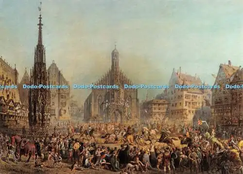 D059383 Der Nürnberger Hauptmarkt mit dem Gesellenstechen. Aquarell und Gouache