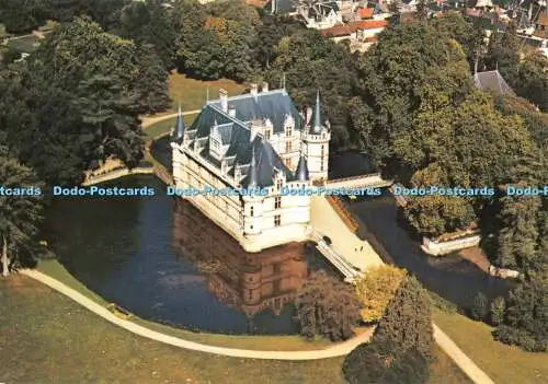 D060100 En Touraine. Azay Le Rideau. Indre et Loire. Vue Aerienne du Chateau. Gr