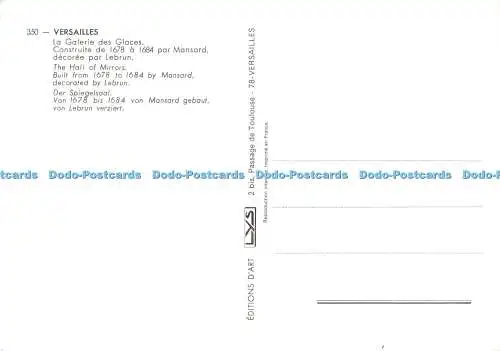 D060122 Versailles. La Galerie des Glaces. Der Spiegelsaal. Von Mansard Decor