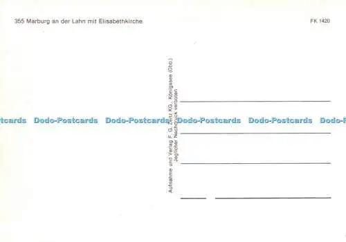 D062414 Marburg an der Lahn mit Elisabethkirche. F. G. Zeitz. Jeglicher Nachdruck