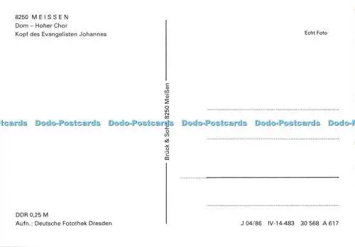 D063042 Meissen. Dom. Hoher Chor. Kopf des Evangelisten Johannes. Bruck. Deutsch