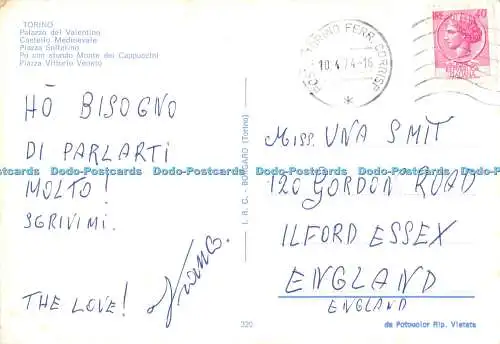 D064382 Saluti da Torino. Palazzo del Valentino. Castello Medioevale. I.R.C.M