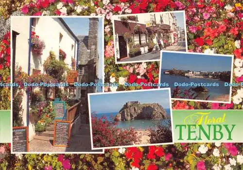 D063183 Floral Tenby. Pembrokeshire. Pembrokeshire Eye. Farbdruck haben. Multi