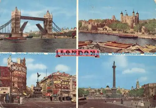 D063283 London. Tower Bridge. Piccadilly Circus. A. V. Fry. Multi View. 1959