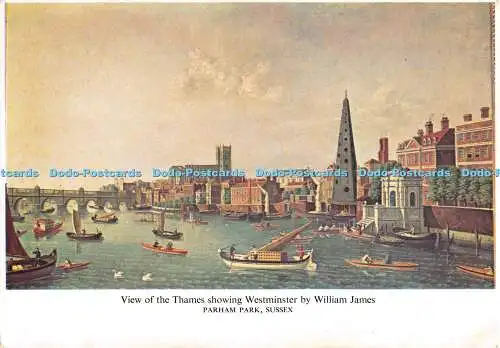 D064559 Ansicht der Themse mit Westminster von William James. Parham Park. Su