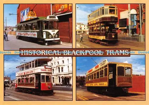 D063358 historische Blackpool Straßenbahnen. Blackpool Stromabnehmerwagen Nr. 167. Blackpool