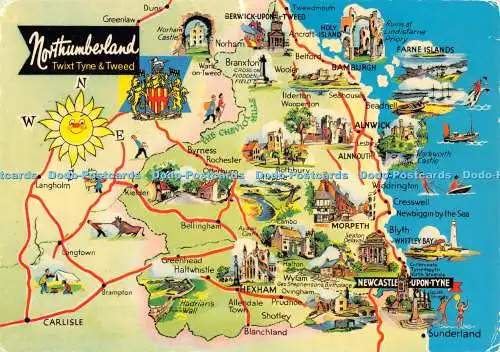 D064675 Northumberland. Twixt Tyne und Tweed. Dennis. Karte