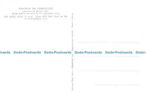 D063432 Chateau de Versailles. Das Zimmer mit Kingsize-Bett im Jahr 1701. Ludwig XIV. starb dort. Epische
