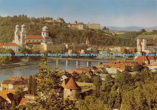 D063435 Passau. Gasthof mit Dom und Oberhaus. Bucari. Richard Bauer. Metz Tübingen