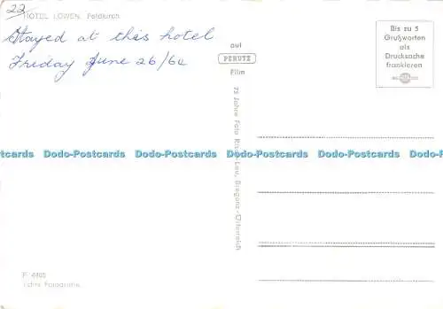 D066835 Hotel Lowen. Feldkirch. Perutz. Risch Lau. RP