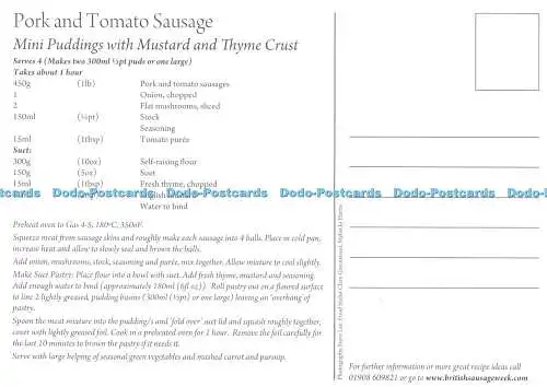 D068656 Lust auf eine Reise in die Vergangenheit. Schweine- und Tomatenwurst. Mini Puddings wi