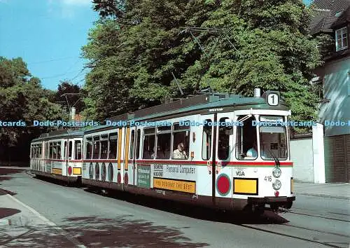 D068664 Stadt Augsburg Gelenktbahnwagen GT 4 Nr. 416 im August 1996 im Augs