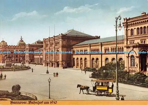 D061940 Hannover. Bahnhof um 1910. Michel. Postkarte