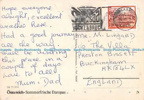 D068775 Mondsee. SB 11.034. Osterreich. Sommerfrische Europas. Risch Lau. 1986.
