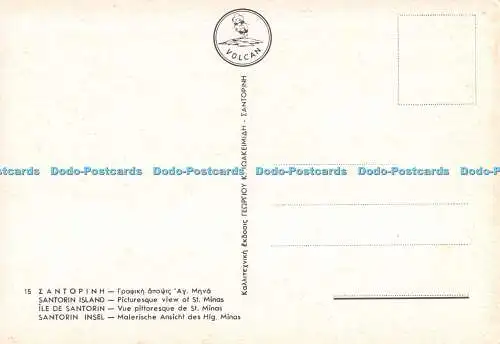 D068835 15. Santorin Island. Malerische Ansicht von St. Minas. Vulkan. Ile de Santo