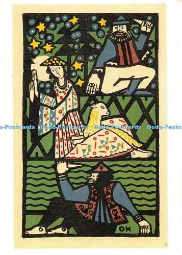 D084076 Oskar Kokoschka. Hirten mit Lamm. Wien Postkartensammlung Nr. 77.