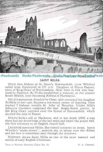 D084283 Grüße aus Whitby. Yorkshire. Topfgeschichtskarte Nr. 16. D. A. Clev