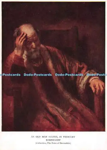 D084336 Ein alter Mann sitzt. In Gedanken. Rembrandt. Abholung. Duke of Devonshire
