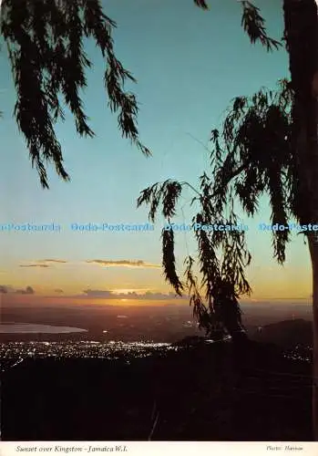 D086651 Sonnenuntergang über Kingston. Jamaika W.I. Hannau. Neuheitenhandel. 1974