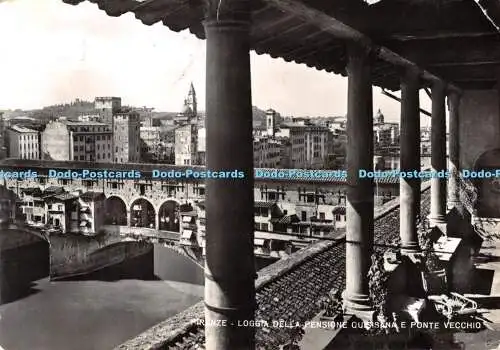 D089157 Firenze. Loggia della Pensione Quisisana e Ponte Vecchio. Giusti di Beco