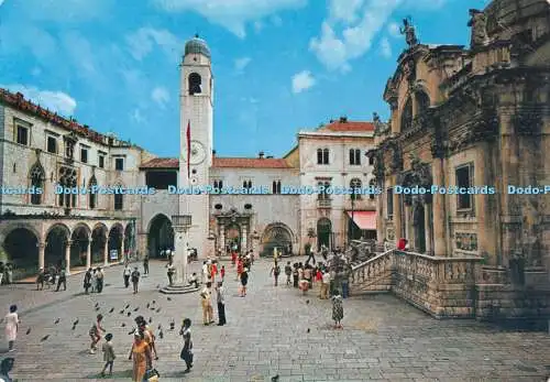 D089239 Dubrovnik. Der Sponza-Palast und die Kirche St. Vlaho. Turistkomerc