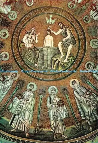 D085761 Ravenna. Das Arians Baptisterium. Christus Taufe und Apostel. G. Tarantol