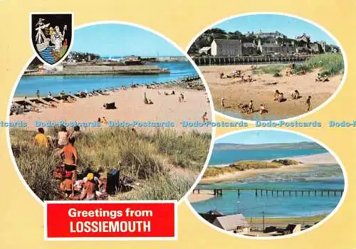 D087610 Grüße aus Lossiemouth. East Beach. E. T. W. Dennis. Multi View. 199