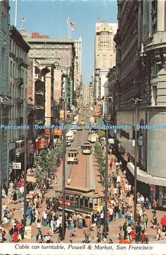 D085833 San Francisco. Seilbahn Drehscheibe. Powell und Markt. Smith Neuheit. Pl