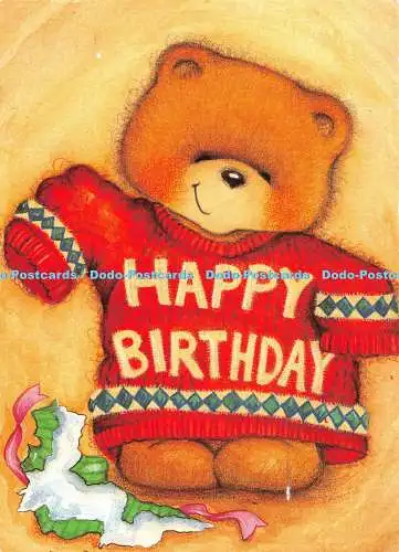 D086073 Happy Birthday. Teddybär. Pictura Graphica AB. Karlstad 1995