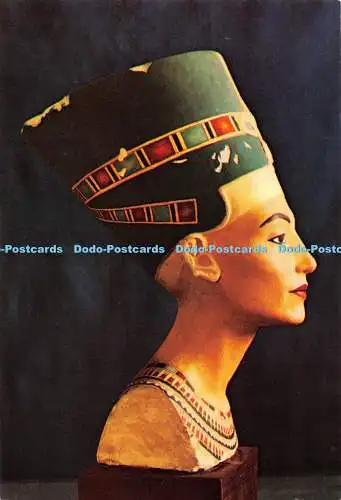 D086079 Bemalte Kalksteinbüste der Königin Nofretete. Ägypten