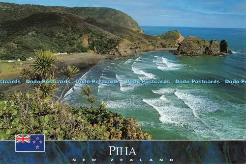 D087927 Neuseeland. Piha Beach. Der Blick vom Löwenfelsen. Auckland. Colourview P