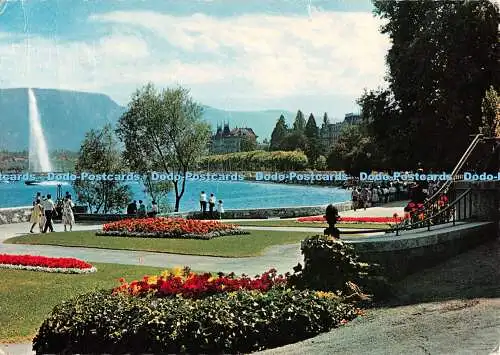 D094360 Geneve. Le parc Mon Repos et le jet deau. 2536. Fotoglob Wehrli SA. Zur