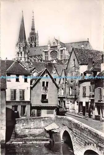 D094494 34. Chartres. E. et L. La Cathedrale vue du pont Bouju. J. Dolbeau