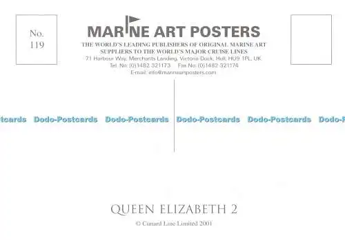 D091285 Nr. 119. Marine Kunst Poster. Queen Elizabeth 2. Cunard Line Limited 2001