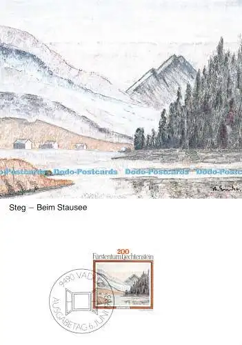 D094556 Furstentum. Liechtenstein. Steg. Beim Stausee. Sondermarken Landschaften