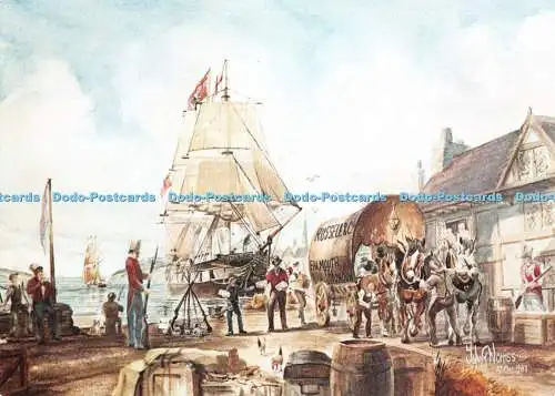 D092893 Falmouth Paket Francis Freeling. Bildkarte der Post. John G. Norr