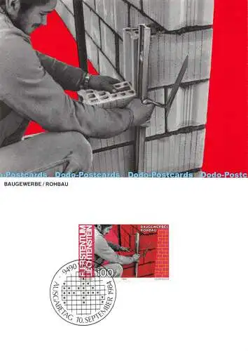D094683 Fuerstentum. Liechtenstein. Baugewerbe. Rohbau. Definitive Stamps Man an