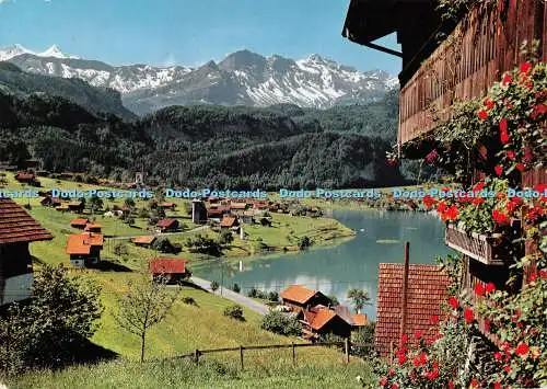 D090278 Kurort Lungern am Lungernsee mit Wetterhorn. Reinhard. Agfacolor