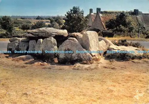 D093349 Le Dolmen de Kermario et Vieille Chaumiere Morbihannaise. Iris. Jos