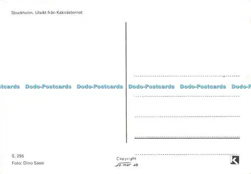 D093399 Stockholm. Utsikt fran Kaknastornet. Sa Mar ab. Dino Sassi