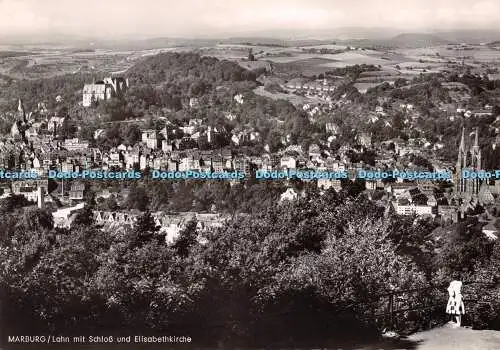 D095516 Marburg. Lahn mit Schloss und Elisabethkirche. F. G. Zeitz