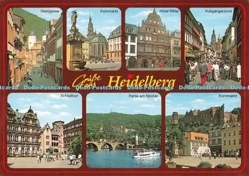 D093888 Gruss aus Heidelberg. Kornmarkt. Herst. u. Verlag Schoning. Gebruder Sch