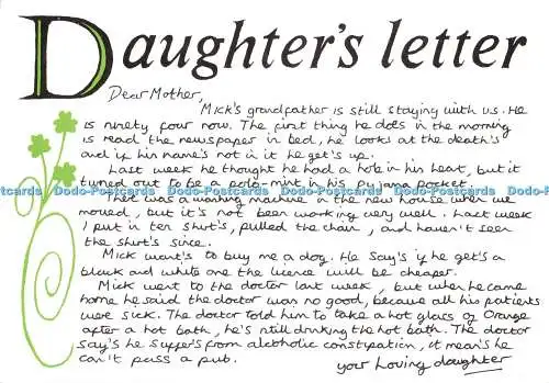 D095708 Brief Töchter. Liebe Mutter. Micks Großvater bleibt noch. Bamfo